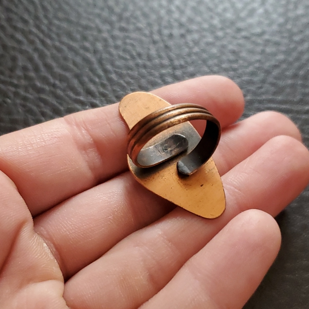 Vtg Adjustable Copper Ring - image 5